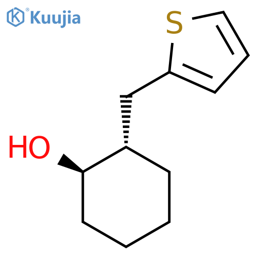 rac-(1R,2S)-2-(thiophen-2-yl)methylcyclohexan-1-ol structure