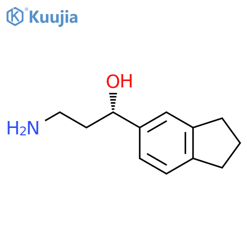 (1S)-3-amino-1-(2,3-dihydro-1H-inden-5-yl)propan-1-ol structure