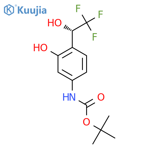 tert-butyl N-{3-hydroxy-4-(1S)-2,2,2-trifluoro-1-hydroxyethylphenyl}carbamate structure