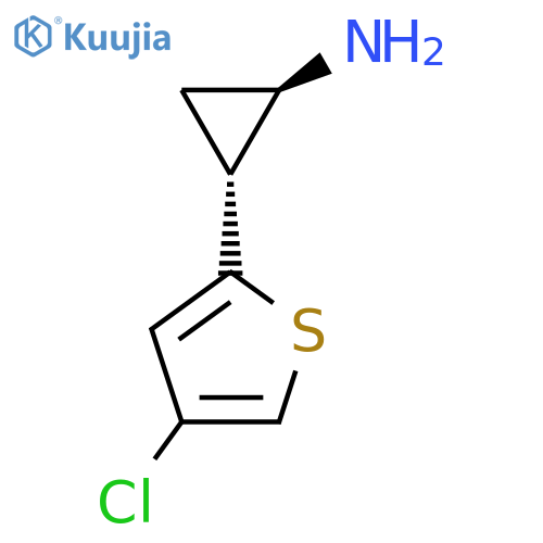 rac-(1R,2R)-2-(4-chlorothiophen-2-yl)cyclopropan-1-amine structure