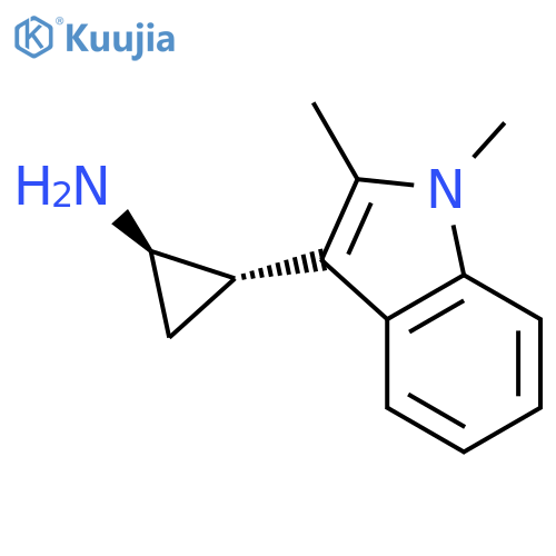 rac-(1R,2S)-2-(1,2-dimethyl-1H-indol-3-yl)cyclopropan-1-amine structure