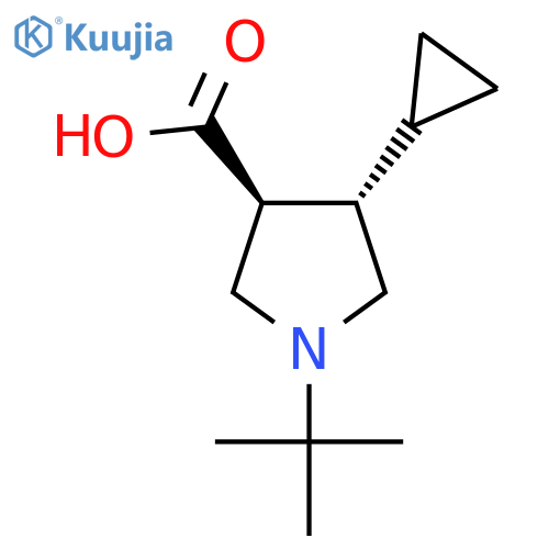 1-tert-butyl-4-cyclopropylpyrrolidine-3-carboxylic acid structure