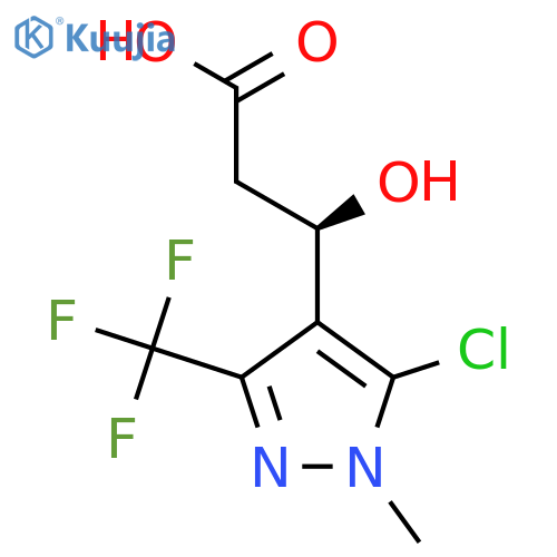 (3R)-3-5-chloro-1-methyl-3-(trifluoromethyl)-1H-pyrazol-4-yl-3-hydroxypropanoic acid structure