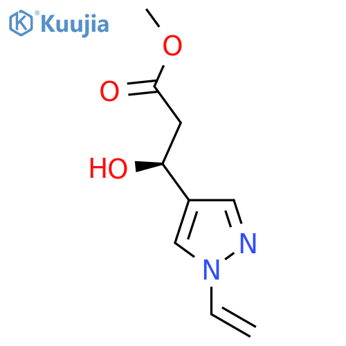 methyl (3S)-3-(1-ethenyl-1H-pyrazol-4-yl)-3-hydroxypropanoate structure