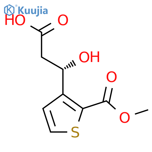 (3S)-3-hydroxy-3-2-(methoxycarbonyl)thiophen-3-ylpropanoic acid structure