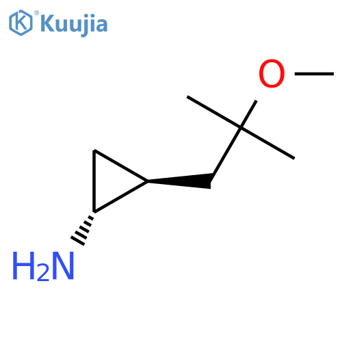 rac-(1R,2S)-2-(2-methoxy-2-methylpropyl)cyclopropan-1-amine structure