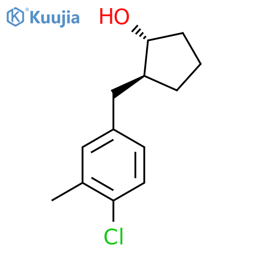 rac-(1R,2S)-2-(4-chloro-3-methylphenyl)methylcyclopentan-1-ol structure