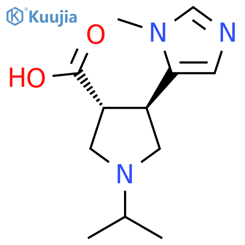 4-(1-methyl-1H-imidazol-5-yl)-1-(propan-2-yl)pyrrolidine-3-carboxylic acid structure
