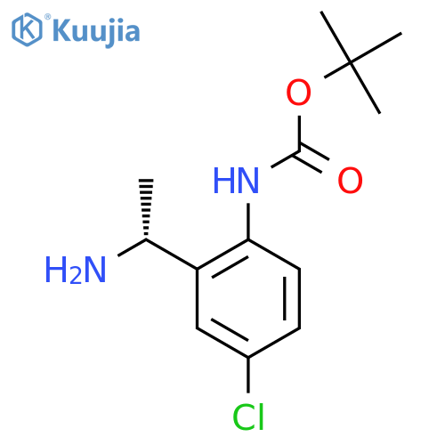 tert-butyl N-{2-(1R)-1-aminoethyl-4-chlorophenyl}carbamate structure