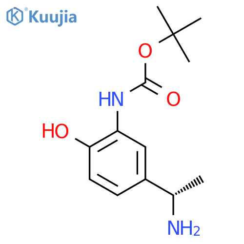 tert-butyl N-{5-(1S)-1-aminoethyl-2-hydroxyphenyl}carbamate structure