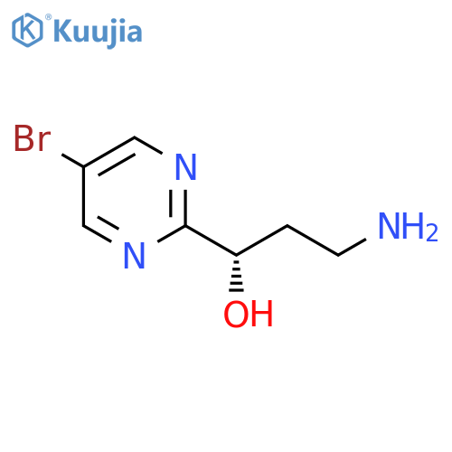 (1S)-3-amino-1-(5-bromopyrimidin-2-yl)propan-1-ol structure