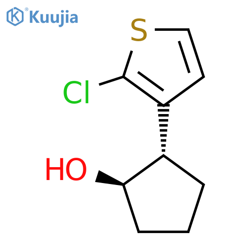 rac-(1R,2S)-2-(2-chlorothiophen-3-yl)cyclopentan-1-ol structure