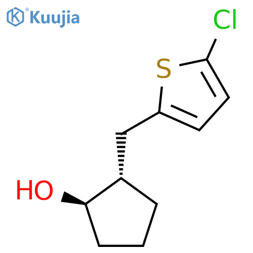 rac-(1R,2S)-2-(5-chlorothiophen-2-yl)methylcyclopentan-1-ol structure