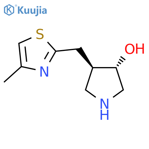 rac-(3R,4S)-4-(4-methyl-1,3-thiazol-2-yl)methylpyrrolidin-3-ol structure