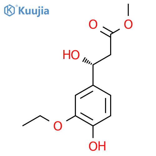 methyl (3R)-3-(3-ethoxy-4-hydroxyphenyl)-3-hydroxypropanoate structure