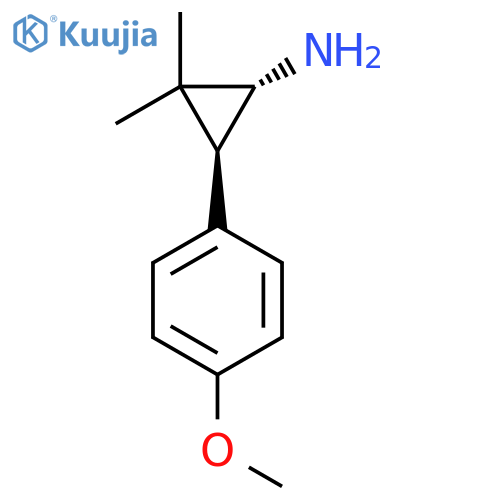 rac-(1R,3S)-3-(4-methoxyphenyl)-2,2-dimethylcyclopropan-1-amine structure