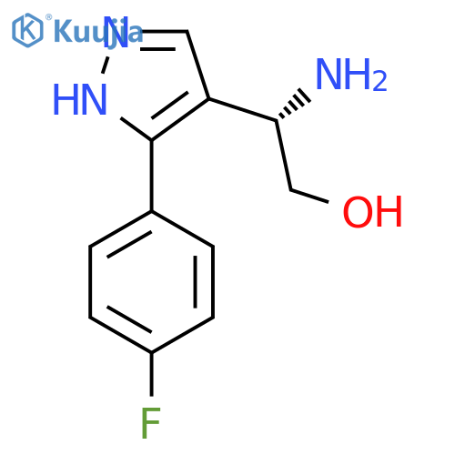 (2S)-2-amino-2-3-(4-fluorophenyl)-1H-pyrazol-4-ylethan-1-ol structure