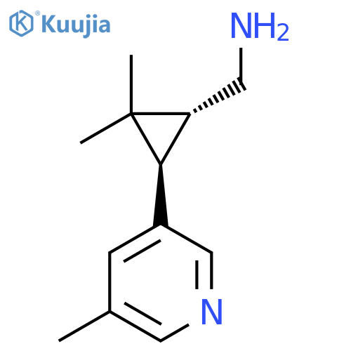 rac-(1R,3R)-2,2-dimethyl-3-(5-methylpyridin-3-yl)cyclopropylmethanamine structure