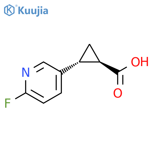 rac-(1R,2R)-2-(6-fluoropyridin-3-yl)cyclopropane-1-carboxylic acid, trans structure