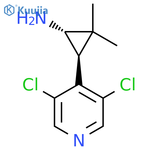rac-(1R,3R)-3-(3,5-dichloropyridin-4-yl)-2,2-dimethylcyclopropan-1-amine structure