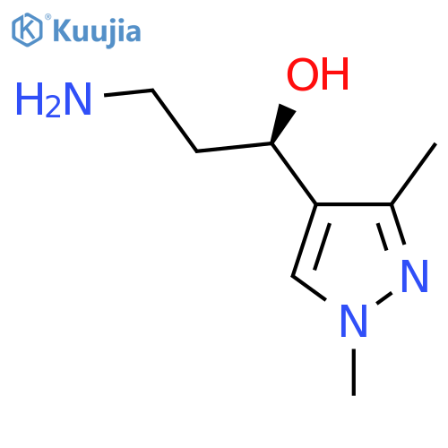 (1R)-3-amino-1-(1,3-dimethyl-1H-pyrazol-4-yl)propan-1-ol structure