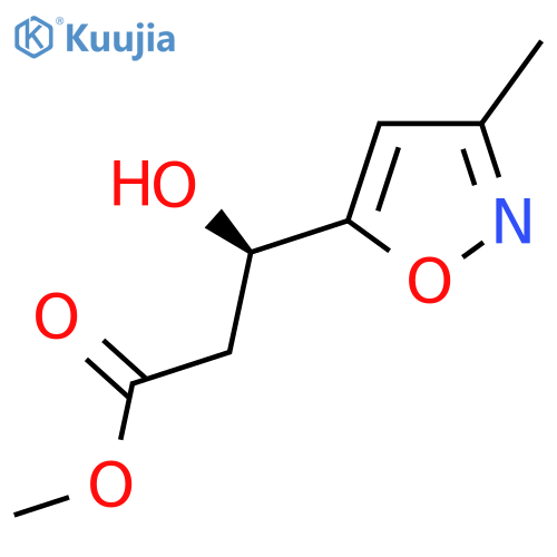 methyl (3R)-3-hydroxy-3-(3-methyl-1,2-oxazol-5-yl)propanoate structure