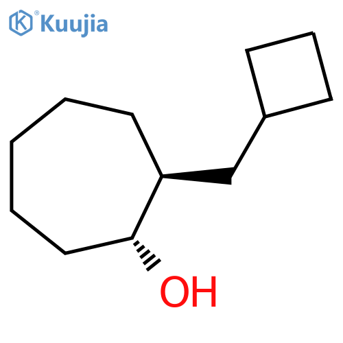 rac-(1R,2S)-2-(cyclobutylmethyl)cycloheptan-1-ol structure