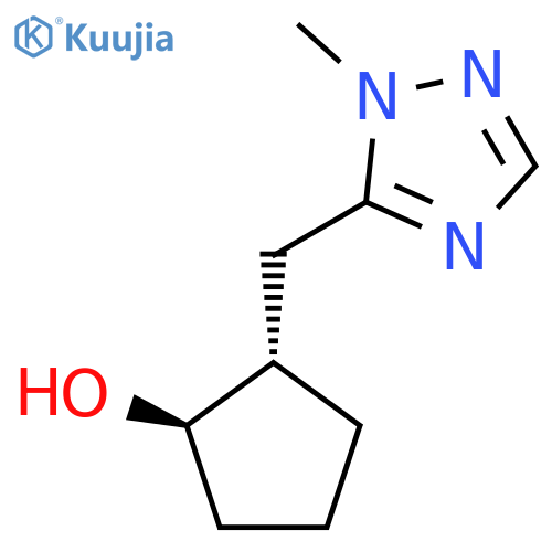 rac-(1R,2S)-2-(1-methyl-1H-1,2,4-triazol-5-yl)methylcyclopentan-1-ol structure