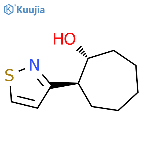 rac-(1R,2S)-2-(1,2-thiazol-3-yl)cycloheptan-1-ol structure