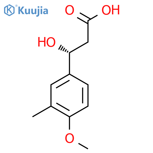 (3R)-3-hydroxy-3-(4-methoxy-3-methylphenyl)propanoic acid structure