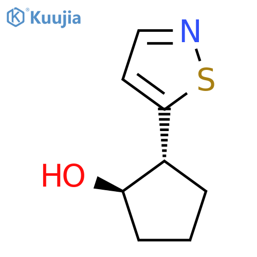 rac-(1R,2R)-2-(1,2-thiazol-5-yl)cyclopentan-1-ol structure