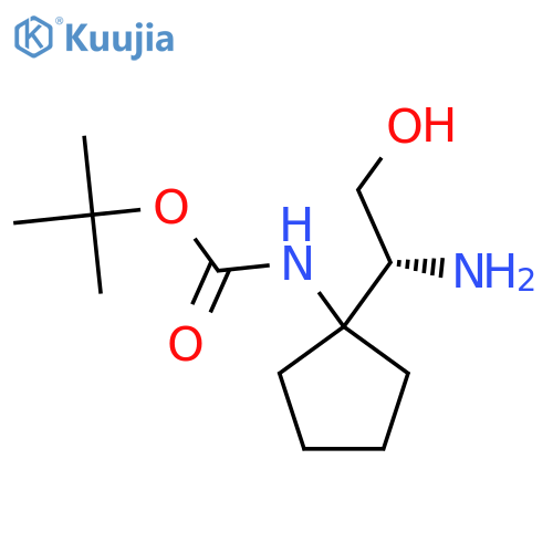 tert-butyl N-{1-(1R)-1-amino-2-hydroxyethylcyclopentyl}carbamate structure