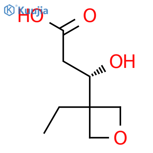 (3S)-3-(3-ethyloxetan-3-yl)-3-hydroxypropanoic acid structure
