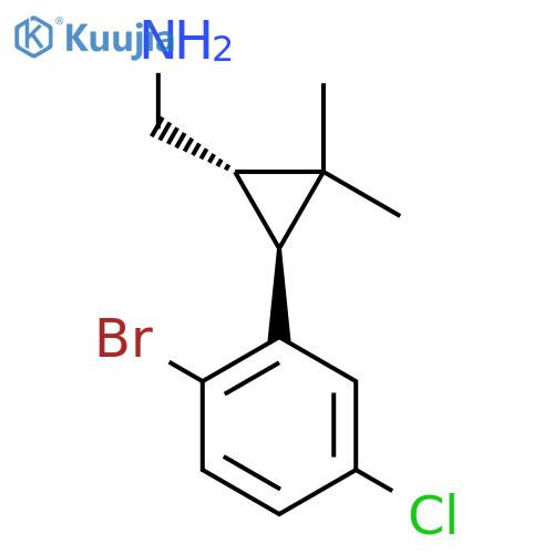 rac-(1R,3R)-3-(2-bromo-5-chlorophenyl)-2,2-dimethylcyclopropylmethanamine structure