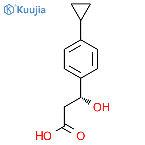 (3R)-3-(4-cyclopropylphenyl)-3-hydroxypropanoic acid structure