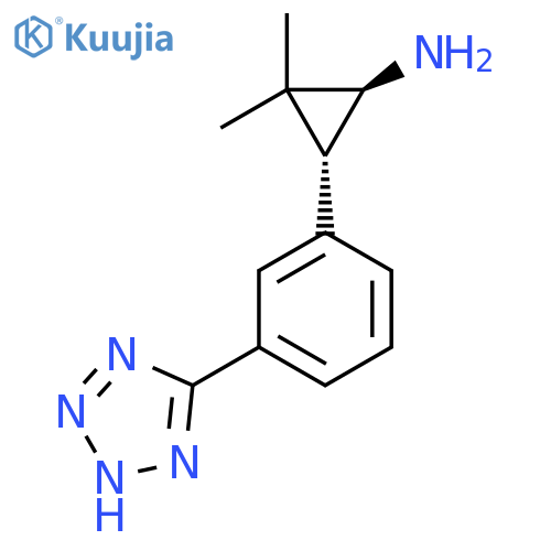rac-(1R,3S)-2,2-dimethyl-3-3-(1H-1,2,3,4-tetrazol-5-yl)phenylcyclopropan-1-amine structure
