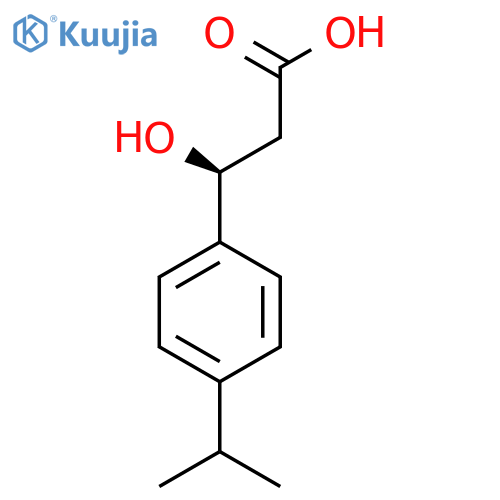 (3S)-3-hydroxy-3-4-(propan-2-yl)phenylpropanoic acid structure