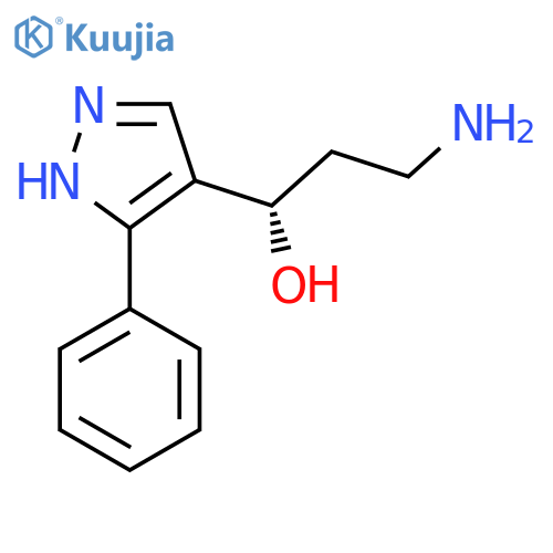 (1S)-3-amino-1-(3-phenyl-1H-pyrazol-4-yl)propan-1-ol structure