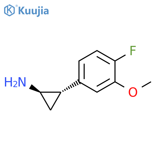 Cyclopropanamine, 2-(4-fluoro-3-methoxyphenyl)-, (1R,2S)- structure