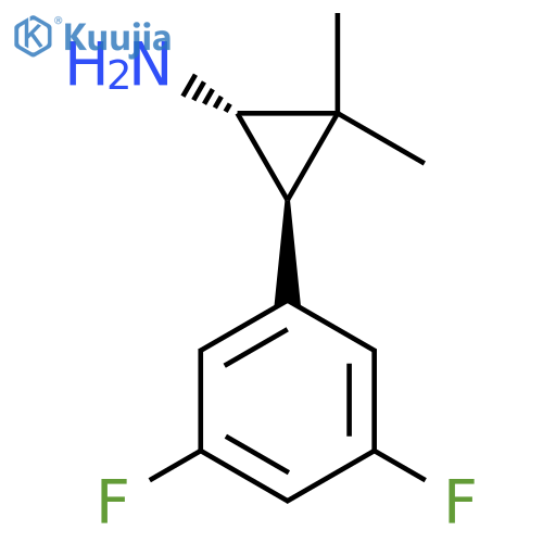 rac-(1R,3S)-3-(3,5-difluorophenyl)-2,2-dimethylcyclopropan-1-amine structure