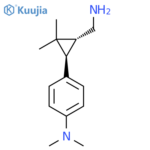 rac-4-(1R,3R)-3-(aminomethyl)-2,2-dimethylcyclopropyl-N,N-dimethylaniline structure