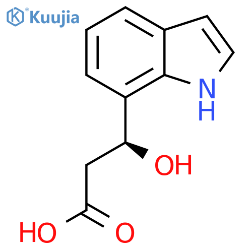 (3S)-3-hydroxy-3-(1H-indol-7-yl)propanoic acid structure