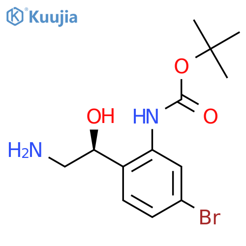 tert-butyl N-{2-(1S)-2-amino-1-hydroxyethyl-5-bromophenyl}carbamate structure