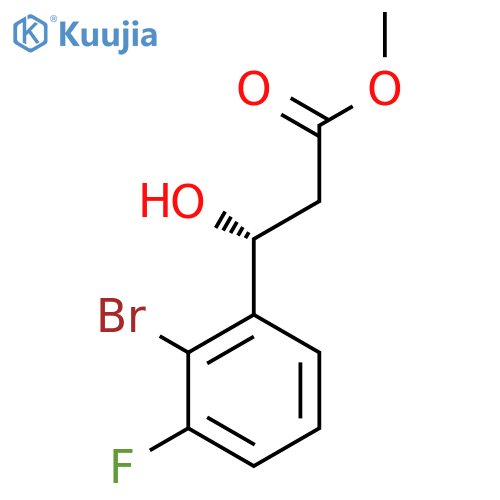methyl (3R)-3-(2-bromo-3-fluorophenyl)-3-hydroxypropanoate structure