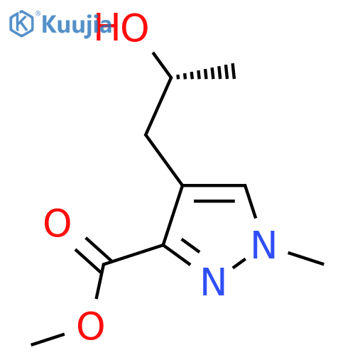 methyl 4-(2R)-2-hydroxypropyl-1-methyl-1H-pyrazole-3-carboxylate structure