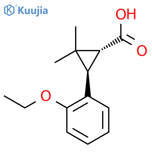 rac-(1R,3R)-3-(2-ethoxyphenyl)-2,2-dimethylcyclopropane-1-carboxylic acid structure