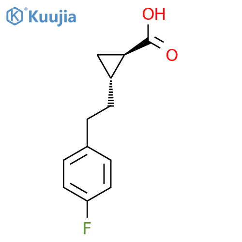 rac-(1R,2R)-2-2-(4-fluorophenyl)ethylcyclopropane-1-carboxylic acid structure