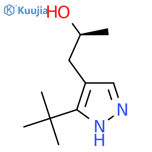 (2S)-1-(3-tert-butyl-1H-pyrazol-4-yl)propan-2-ol structure