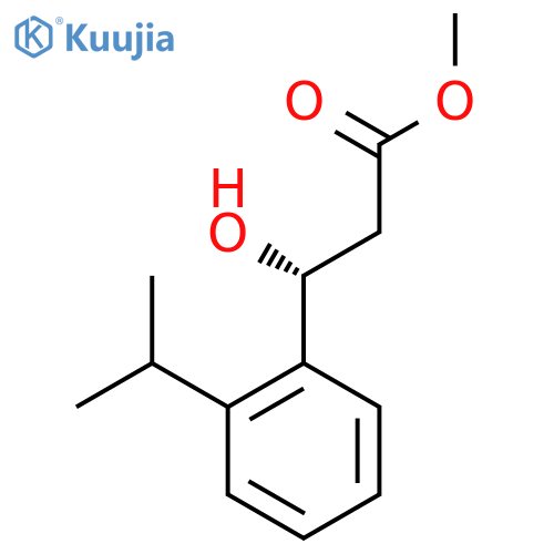 methyl (3R)-3-hydroxy-3-2-(propan-2-yl)phenylpropanoate structure