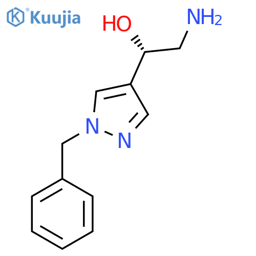 (1S)-2-amino-1-(1-benzyl-1H-pyrazol-4-yl)ethan-1-ol structure